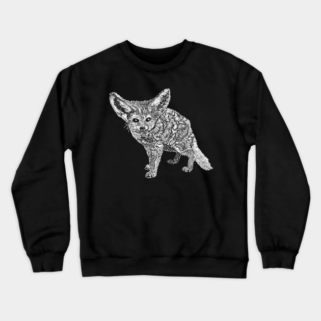 Cute Fennec Fox Art Illustration Crewneck Sweatshirt by Get Hopped Apparel